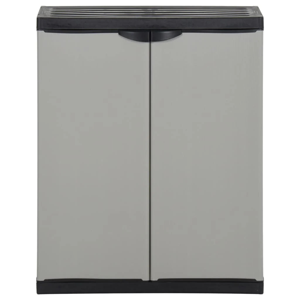 Pattumiera per rifiuti da giardino 68 x 40 x 85 cm PP grigio e nero 02_0006035