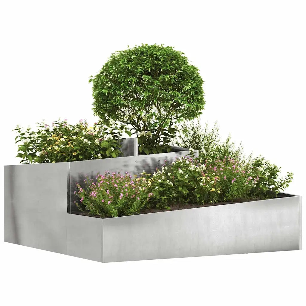 Vaso da giardino Argento 100 x 100 x 50 cm Acciaio inossidabile 873589