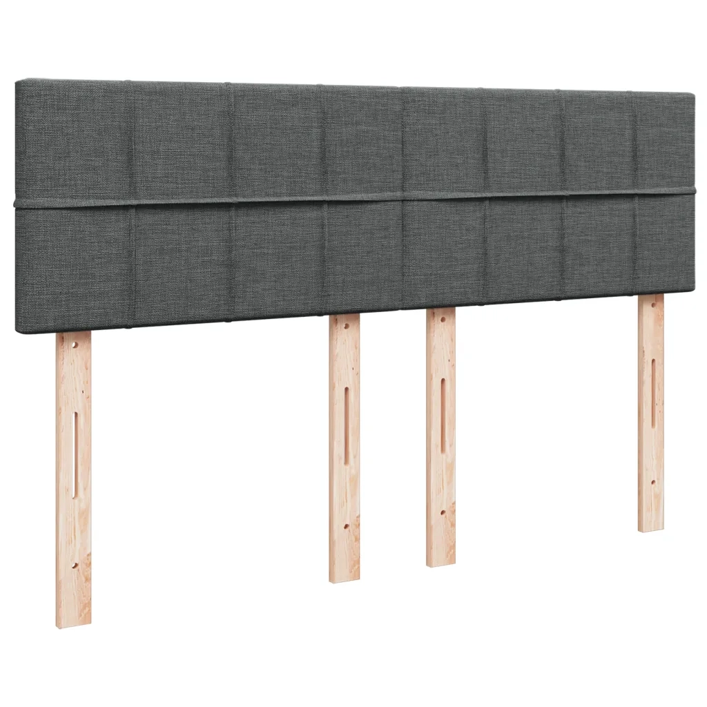 Giroletto a Molle con Materasso Grigio Scuro 140x200cm Tessuto