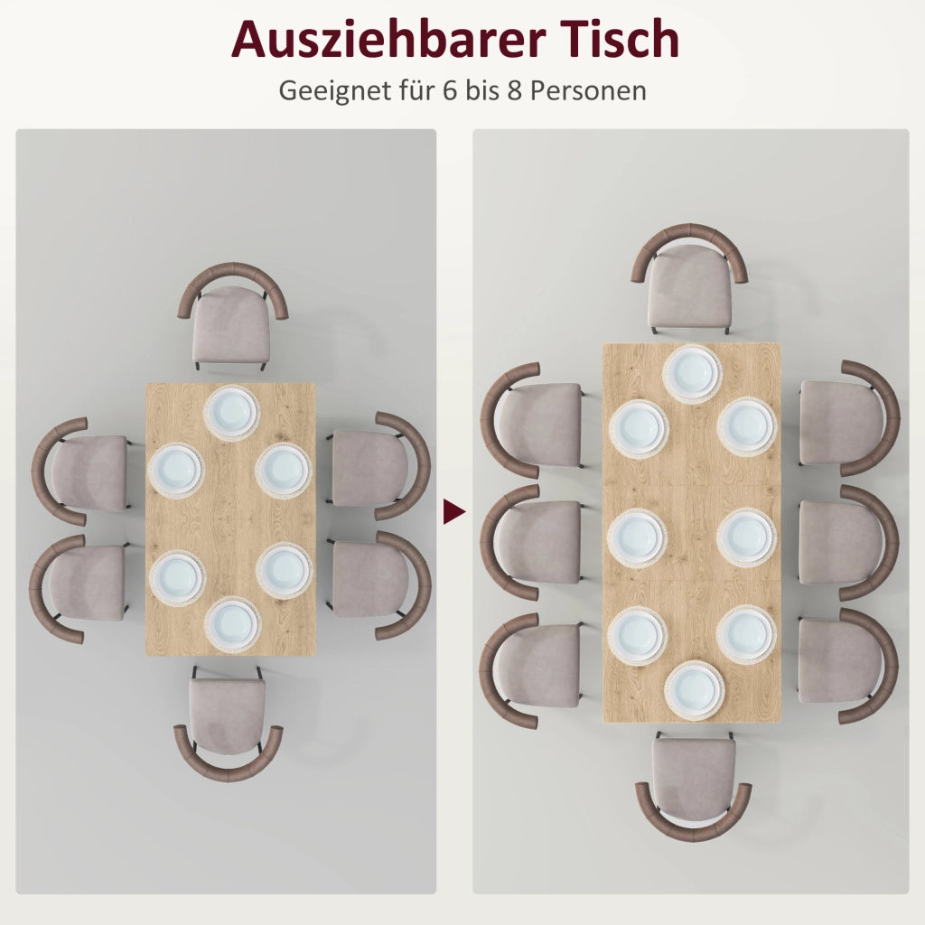 TAVOLO DA PRANZO ALLUNGABILE 120/160x75 cm MDF NATURAL WOOD