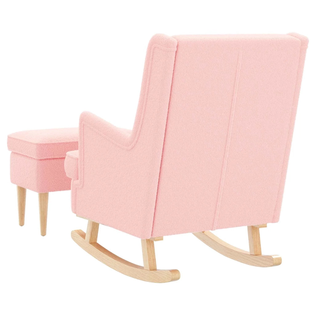 Poltrona con Ottomano 2 pz Rosa Bouclé 3418856
