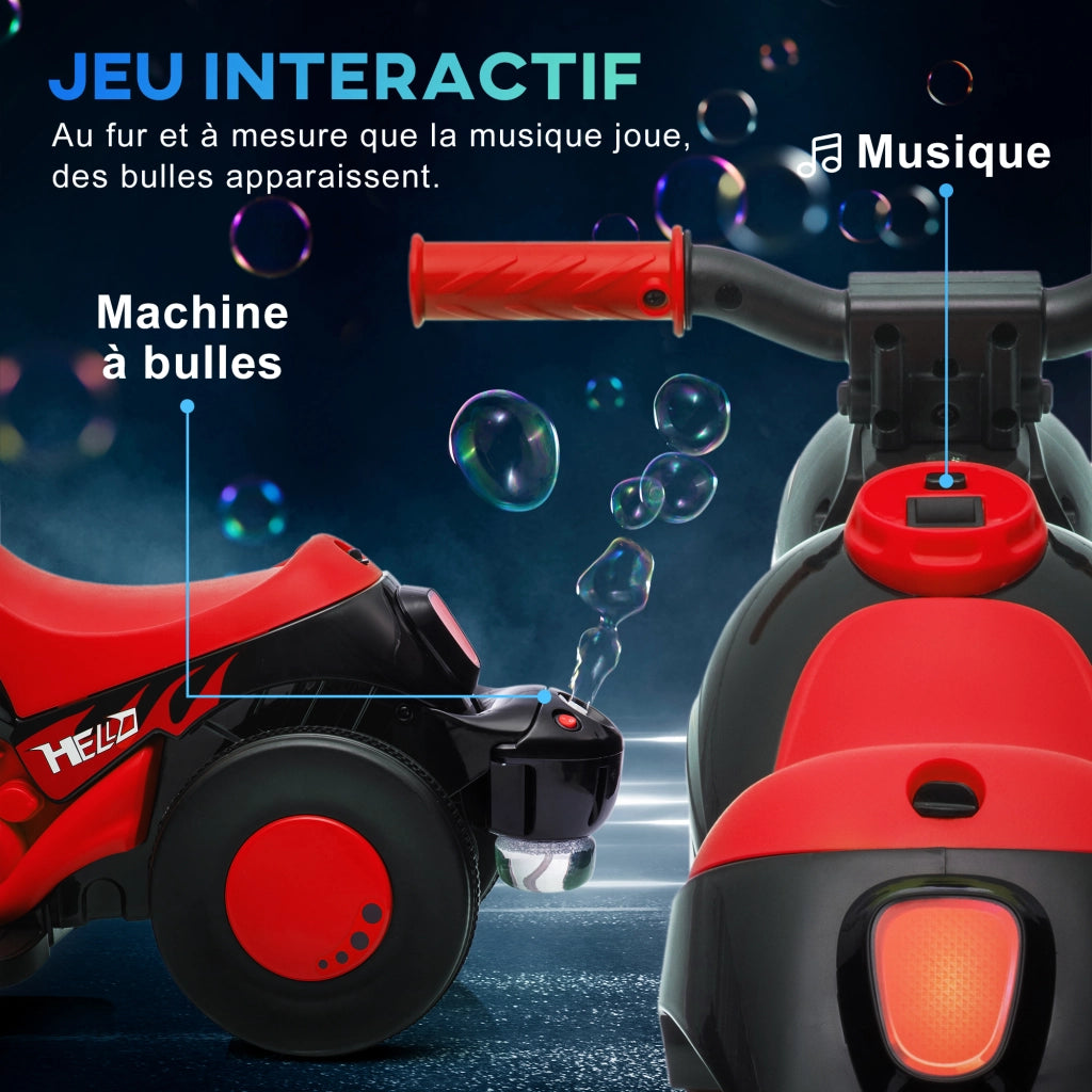 Motociclo Elettrico Bambini 2-5 Anni ¨C Zephmum ¨C 3 Ruote, Rosso, 6V