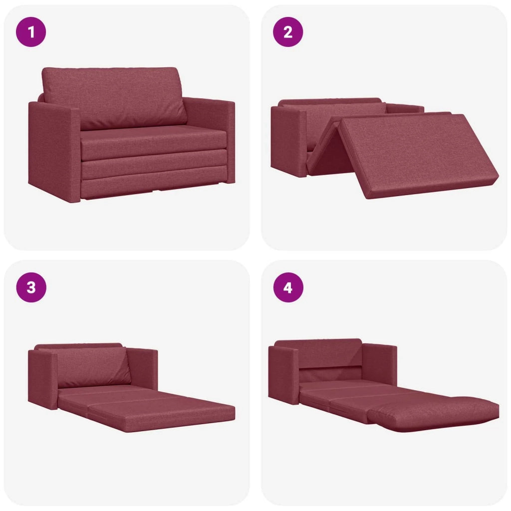 Divano letto 110cm Rosso Vino Tessuto 4106694