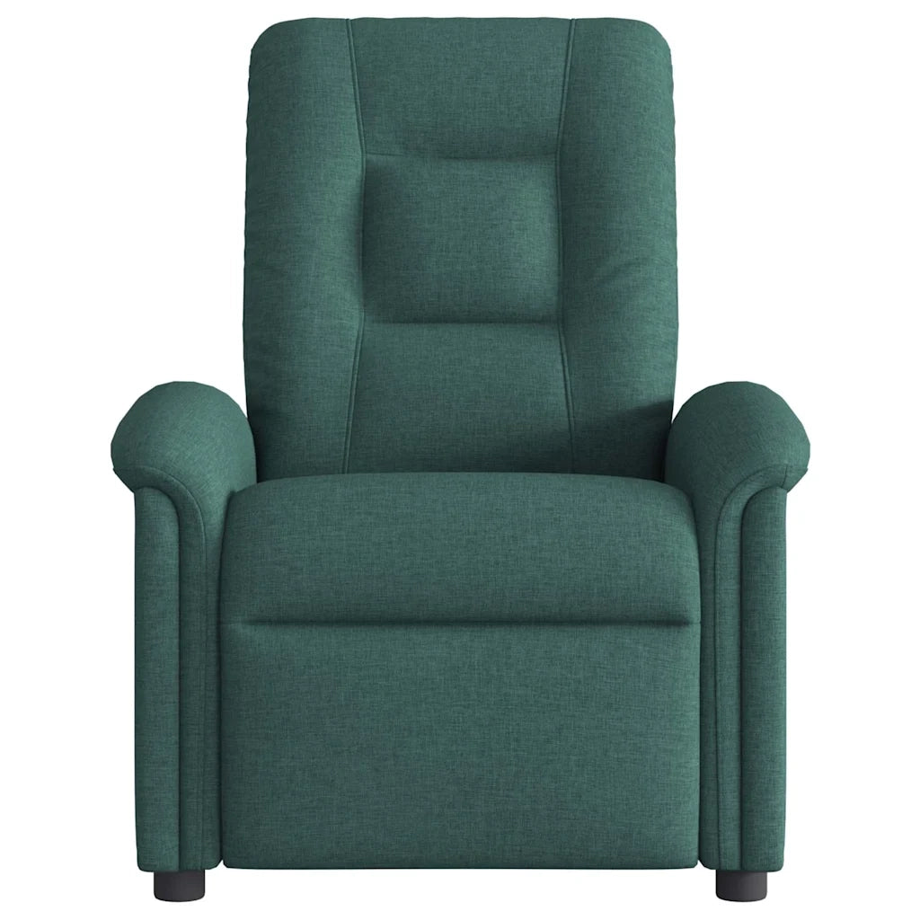 Divano Sedia-Poltrona Massaggiante Reclinabile Elettrica Verde Scuro Tessuto 565611