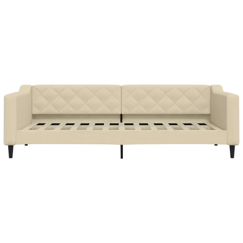 Divano Letto con Materasso Crema 90x200 cm in Tessuto