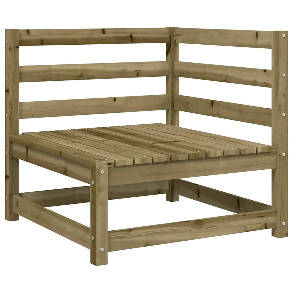 Divano Giardino con Poggiapiedi-Sofa da giardino 2 Sedute Legno Impregnato Pino