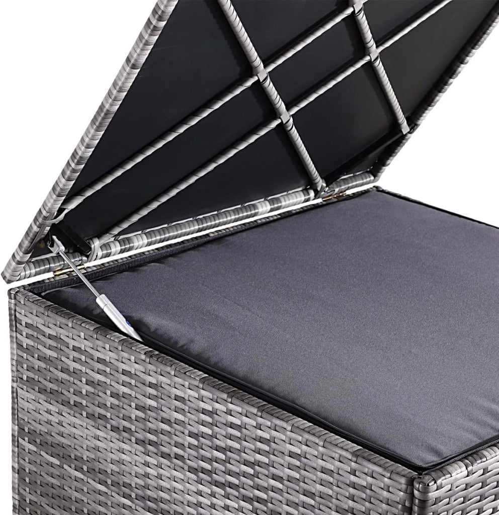 ® Baule da Giardino 318 L Impermeabile 75x75x70cm Contenitore Esterno Polyrattan Grigio
