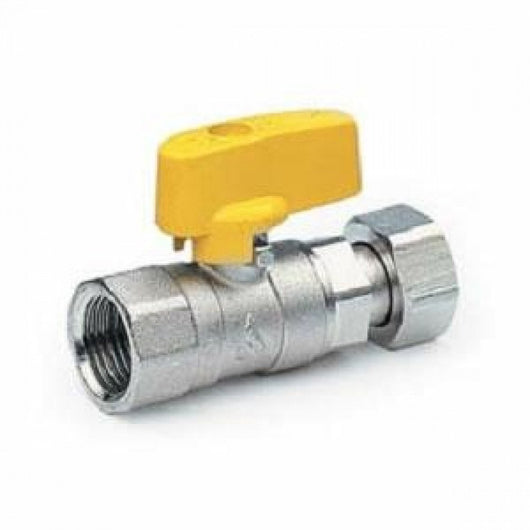 Rubinetto gas diritto con attacc o scaldabagno f.1/2  x 1/2  b0