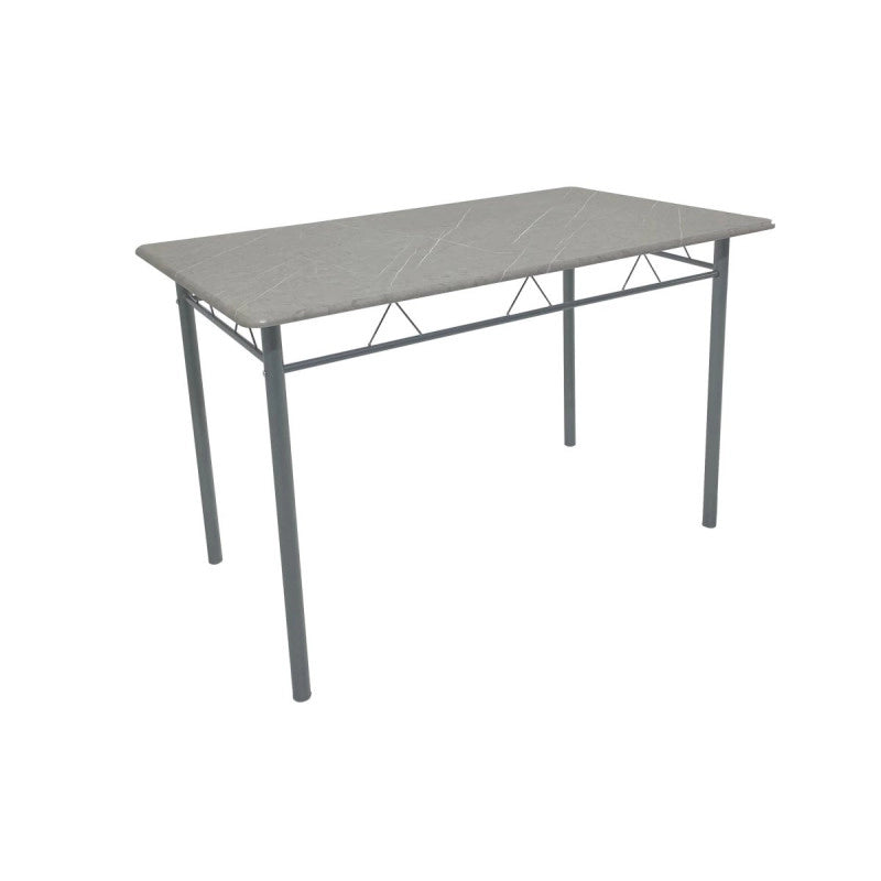 Tavolo Cecilia In Mdf Stone Grey E Struttura Metallo Silver Dimensione 120x70x74cm