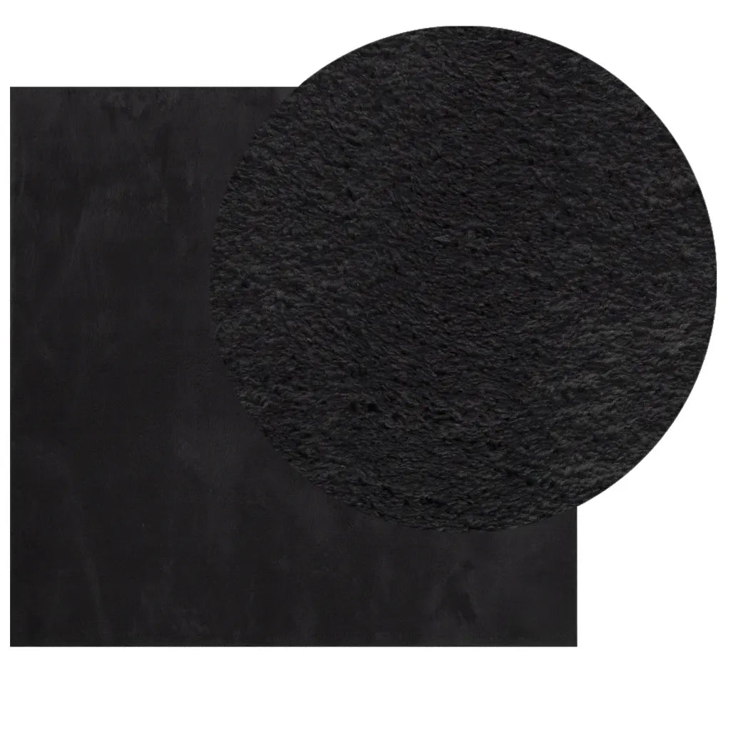 Tappeto a Pelo Corto HUARTE Morbido e Lavabile Nero 240x240cm 375120