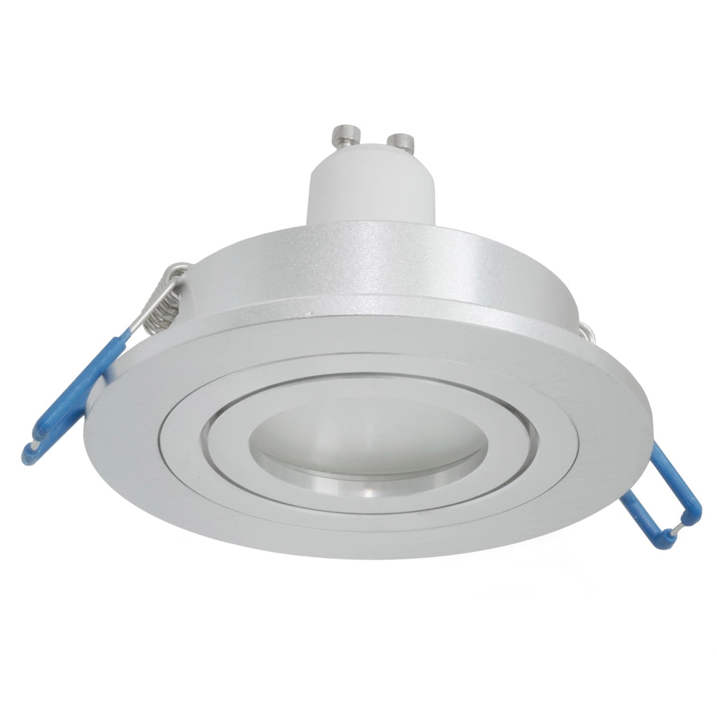 Faretto incasso cartongesso 8cm silver tondo lampada luce corridoio LED 8W GU10 LUCE 3000K