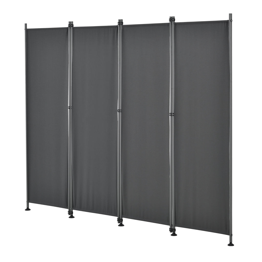 Paravento Modica a 4 Pannelli Parete Divisorio con Struttura Pieghevole (AxL) 170x215 cm - Grigio pro.tec