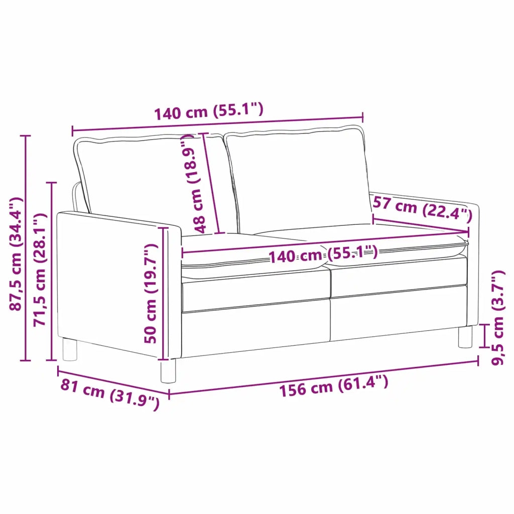 Set di divani 2 pz Blu Tessuto 3417066