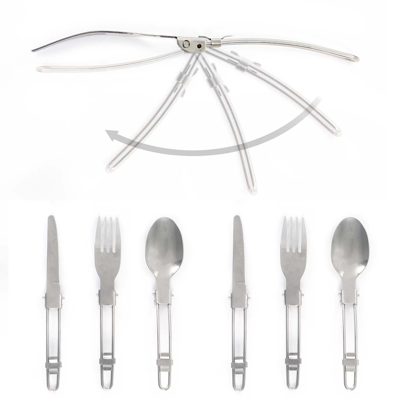 Toboli Set di stoviglie da campeggio 16 pz con posate, padelle, pentole, fornello