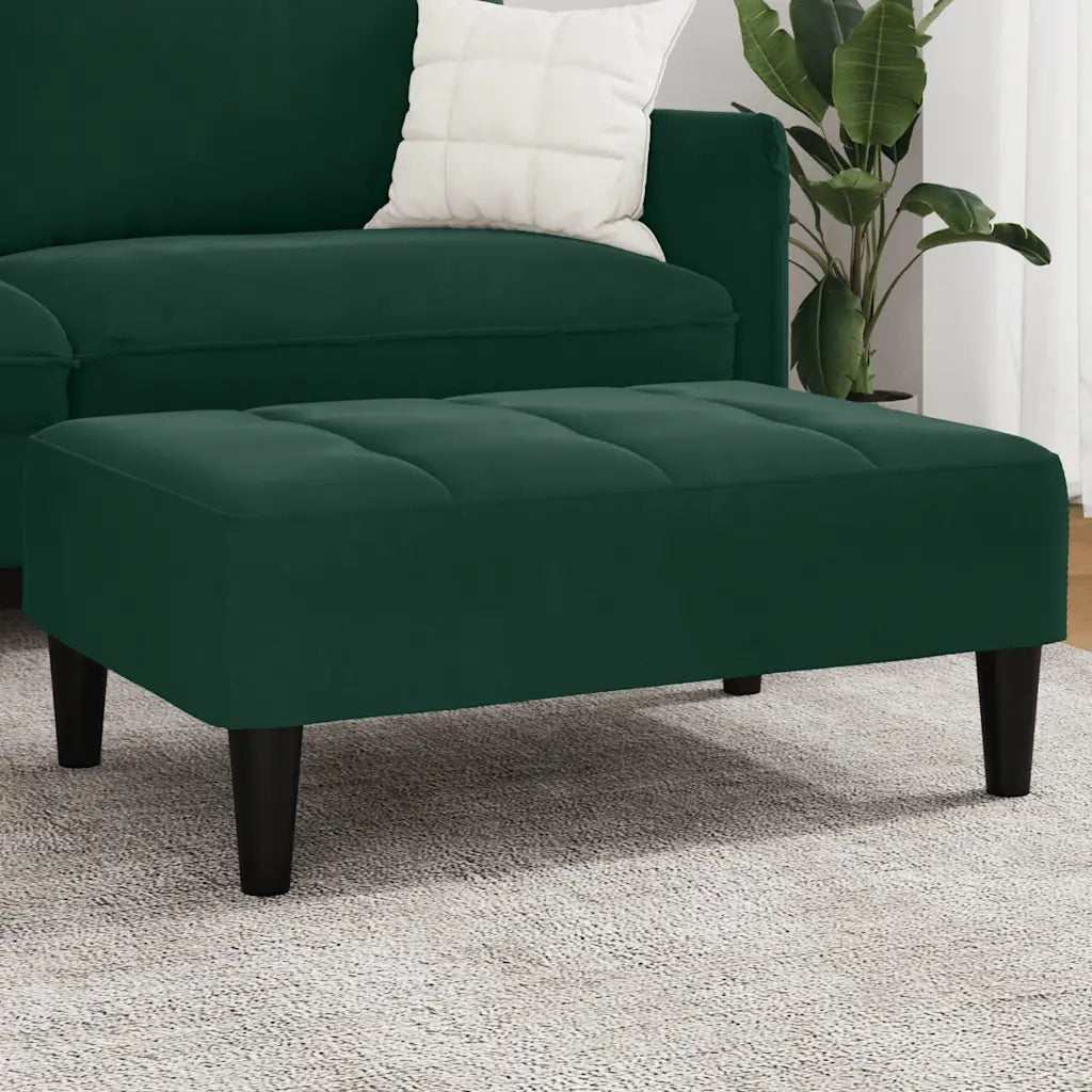 Poggiapiedi Verde Scuro 77x55x31 cm in Velluto 4007368