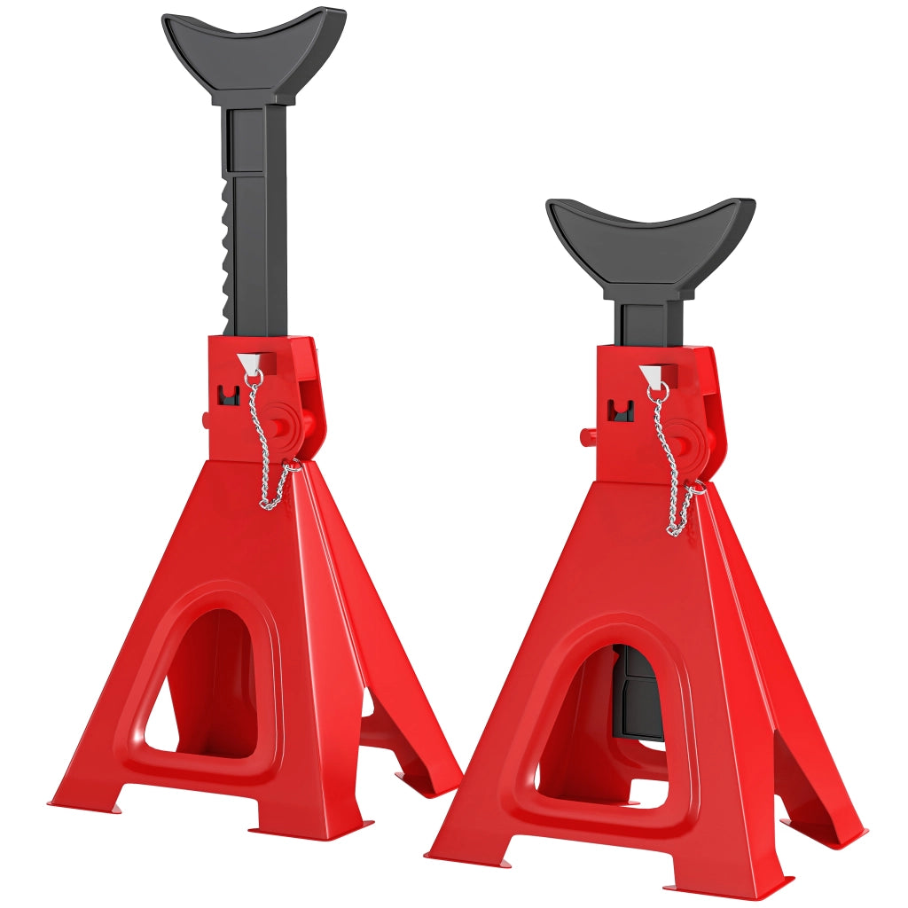 Cavalletto di sollevamento 6 tonnellate ¨C zephmum ¨C Rosso, 2 pezzi, regolabile in altezza