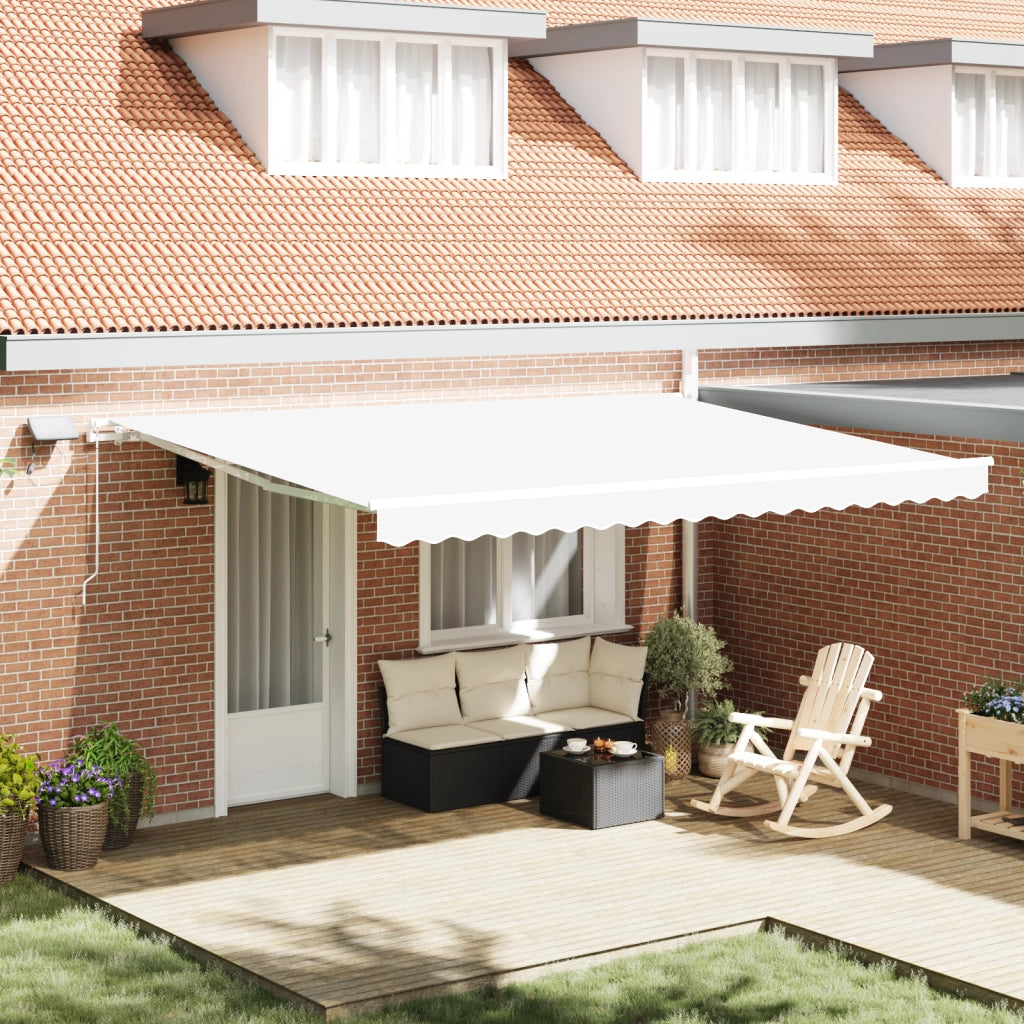 Tenda Retrattile Manuale con LED Bianca 450x300 cm