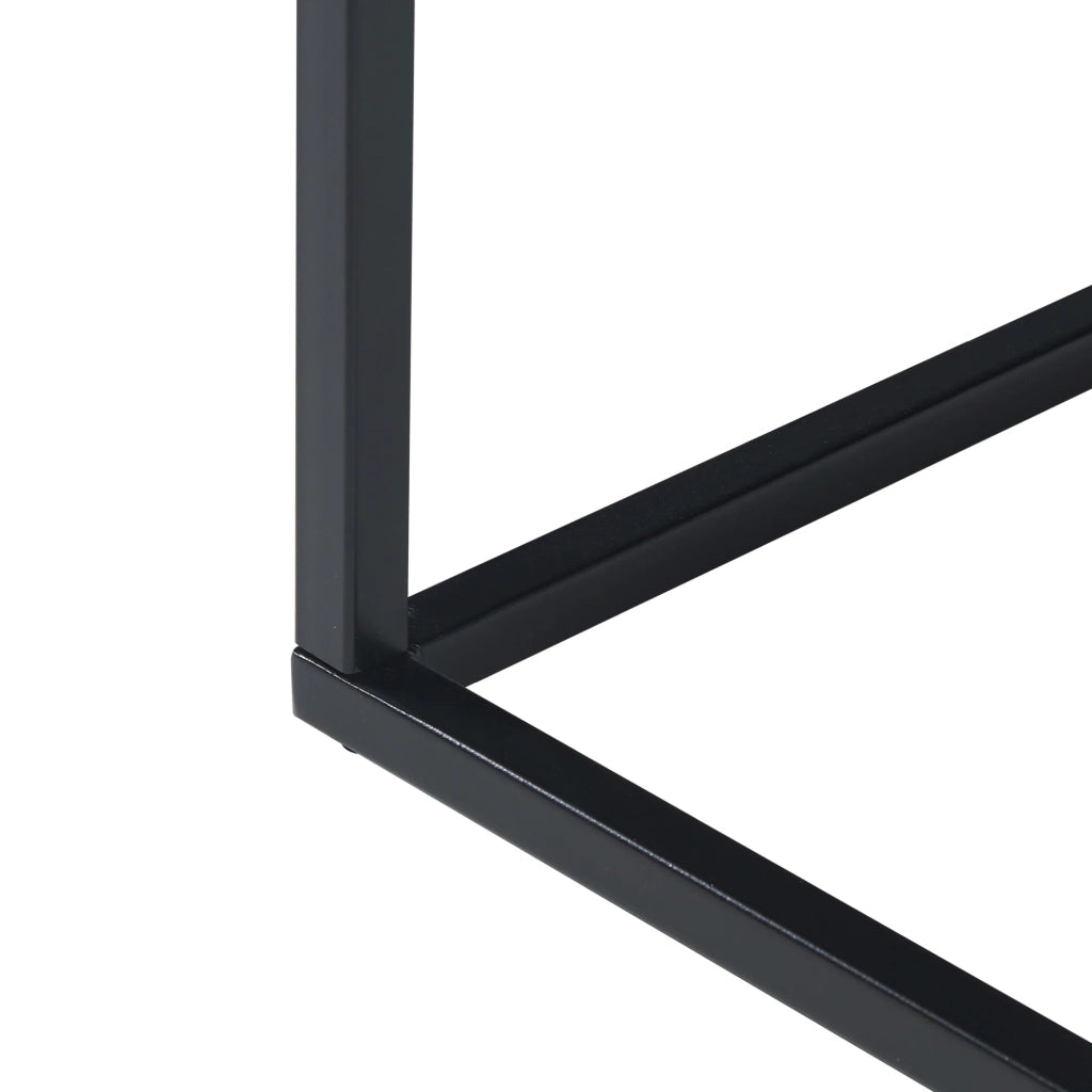 Tavolino da caffè con consolle laterale con piano quadrato in acciaio 60 x 60 x 45 cm nero opaco 03_0010851