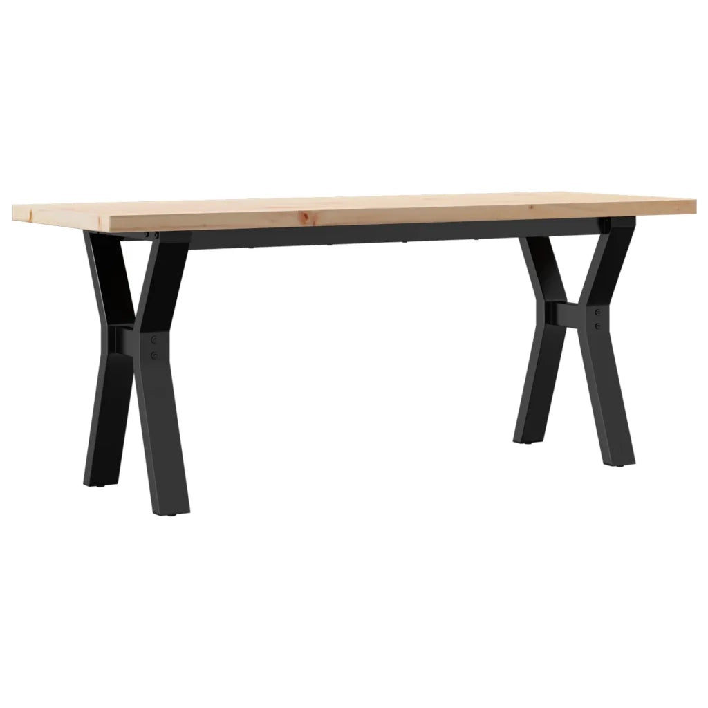 Tavolino Salotto Telaio a Y-Tavolino da soggiorno 110x40x45,5 cm Legno Pino e Acciaio