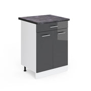 Vicco Mobiletto base per cucina Antracite lucido 60 cm con cassetto, PL Antracite