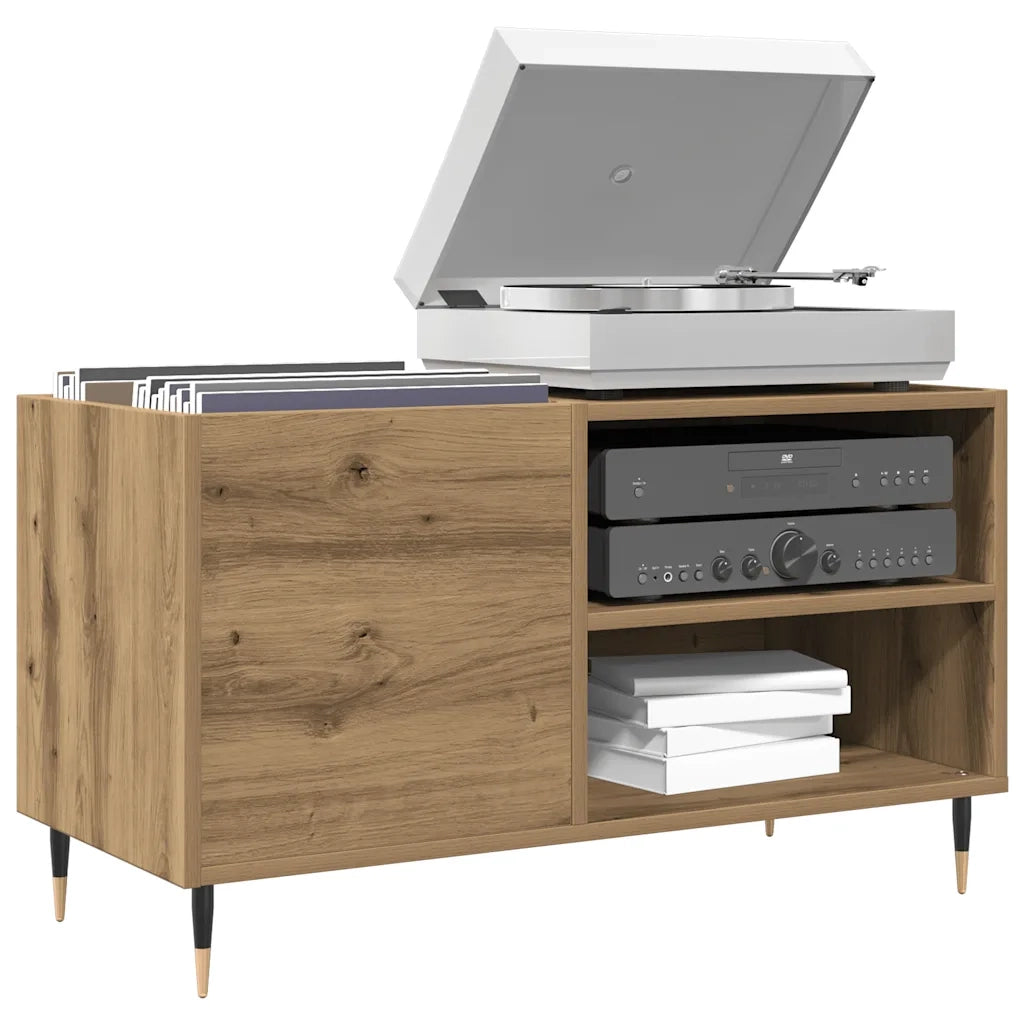 Mobile Porta Dischi Rovere Artigianale 84,5x38x48cm Multistrato 857241