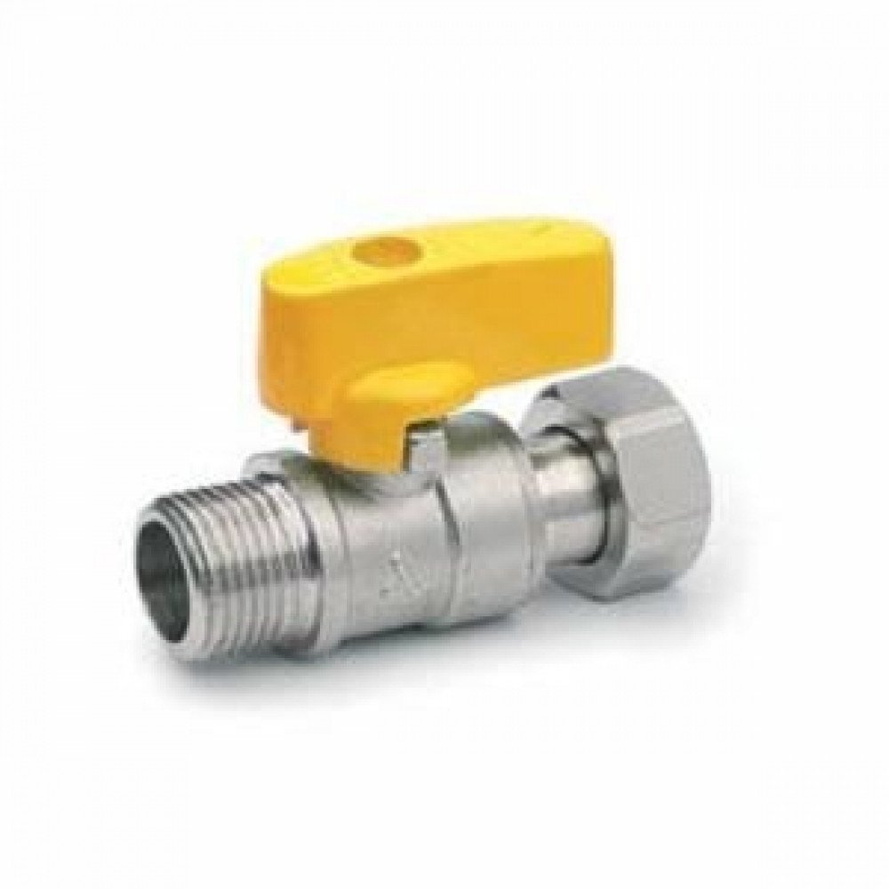 Rubinetto gas diritto con attacc o scaldabagno m.1/2  x 1/2  b0