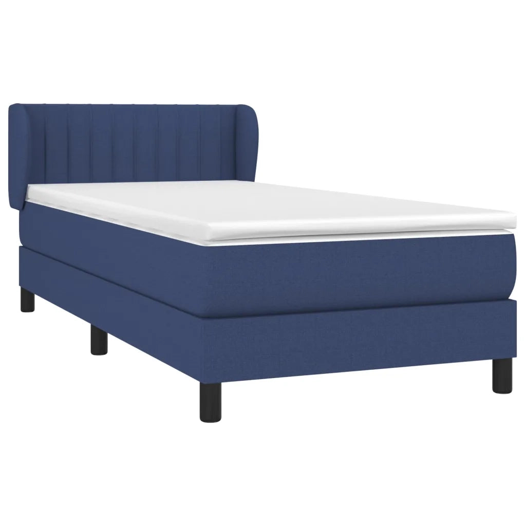 Giroletto a Molle con Materasso-Struttura Letto Blu 90x190 cm in Tessuto 425107