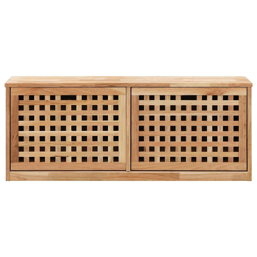 Panca con Scarpiera | Mobile per scarpe 94x20x38 cm in Legno Massello di Noce