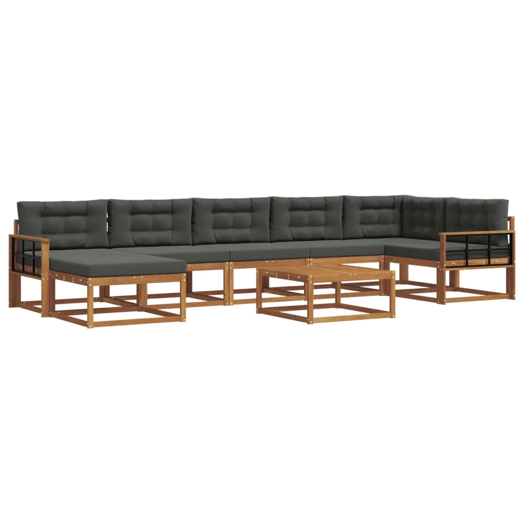 Set di divani da esterno con cuscino 8 pcs Naturale e Antracite 3367940