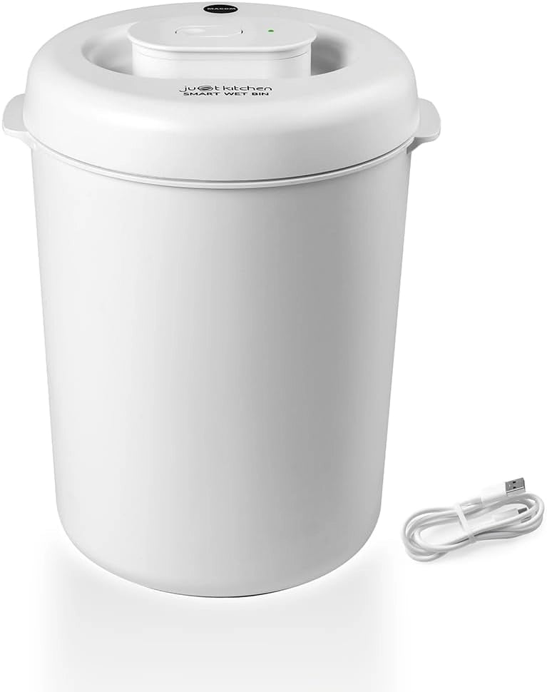 Macom just kitchen 104 smart wet bin bidoncino sottovuoto per umido, abs, bianco, 7,5 l