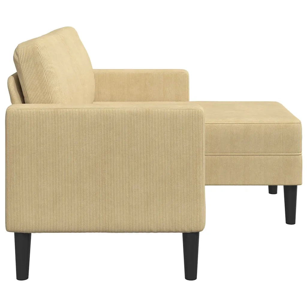 Divano 2 Posti con Chaise a L Verde Grigio 125 cm Lino