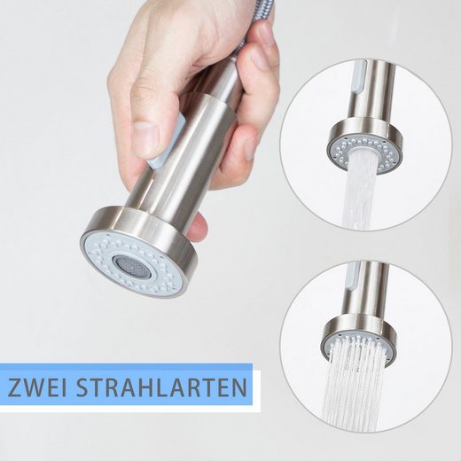 ZMH Rubinetti cucina sabbia nichel per doccia rubinetto girevole estensibile per cucina e bagno