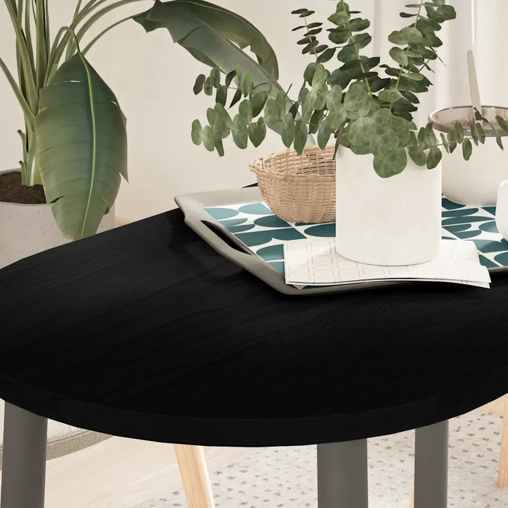 vidaXL Piano Tavolo Marrone Scuro 100x50x2 cm in Rovere Massello Ovale
