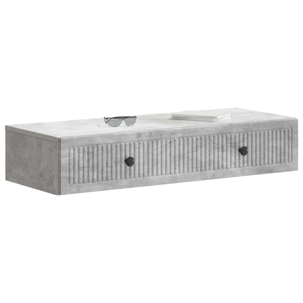 Tavolino da Parete Laterale Grigio Cemento 87,5 x 34,5 x 17 cm 897988