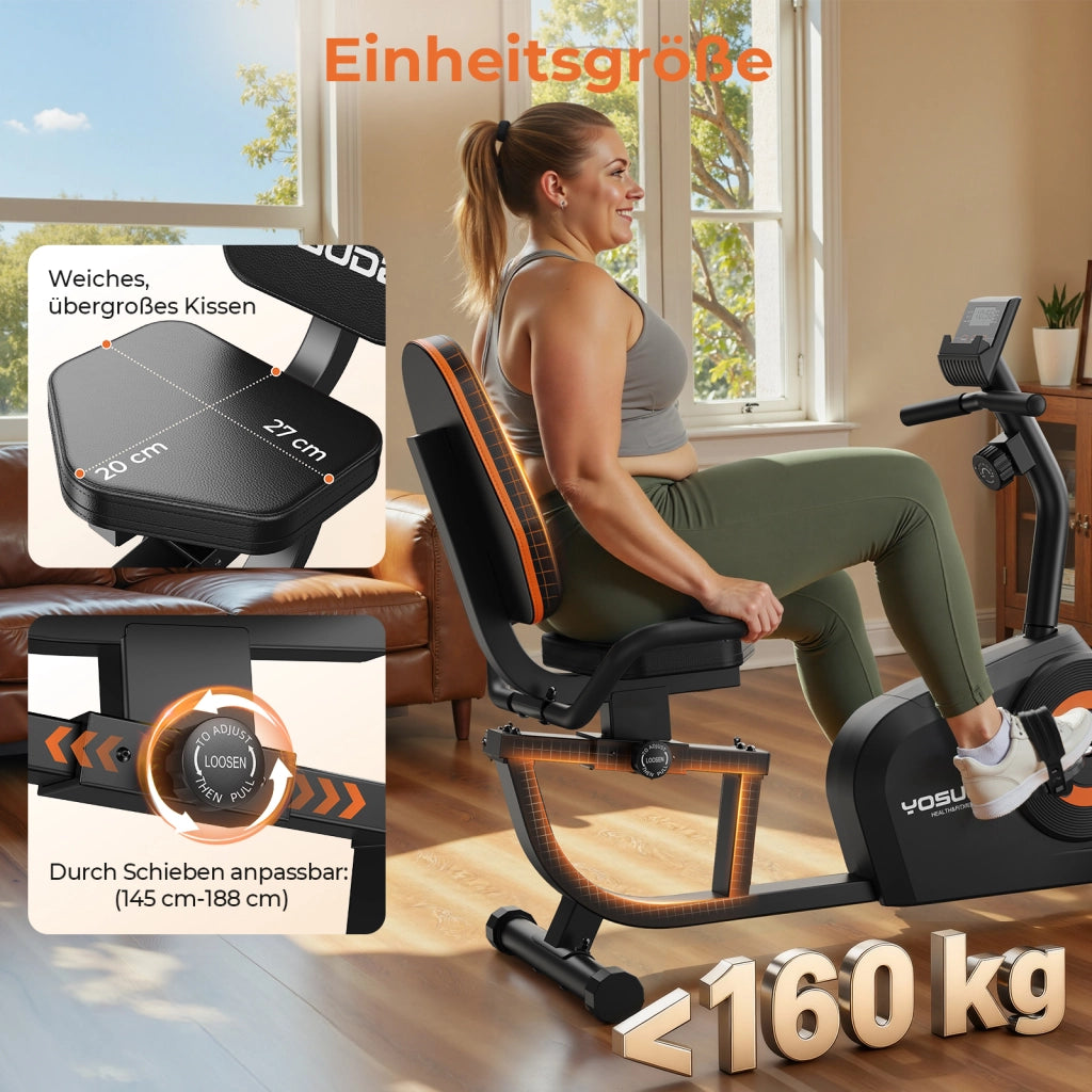 Cicloergometro YOSUDA ¨C zephmum ¨C 16 livelli, freno magnetico, 160kg, LCD