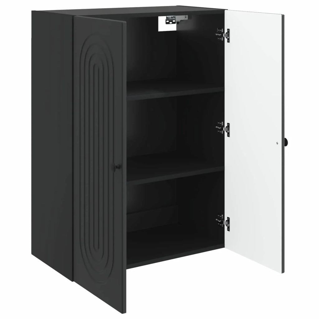 Mobiletto a muro Nero 66 x 34,5 x 90 cm Legno ingegnerizzato 898056