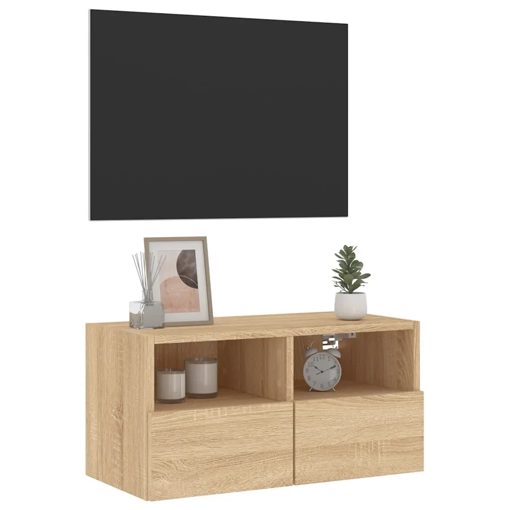 Mobile TV a Parete-Mobile TV a Muro Rovere Sonoma 60x30x30 cm Legno Multistrato