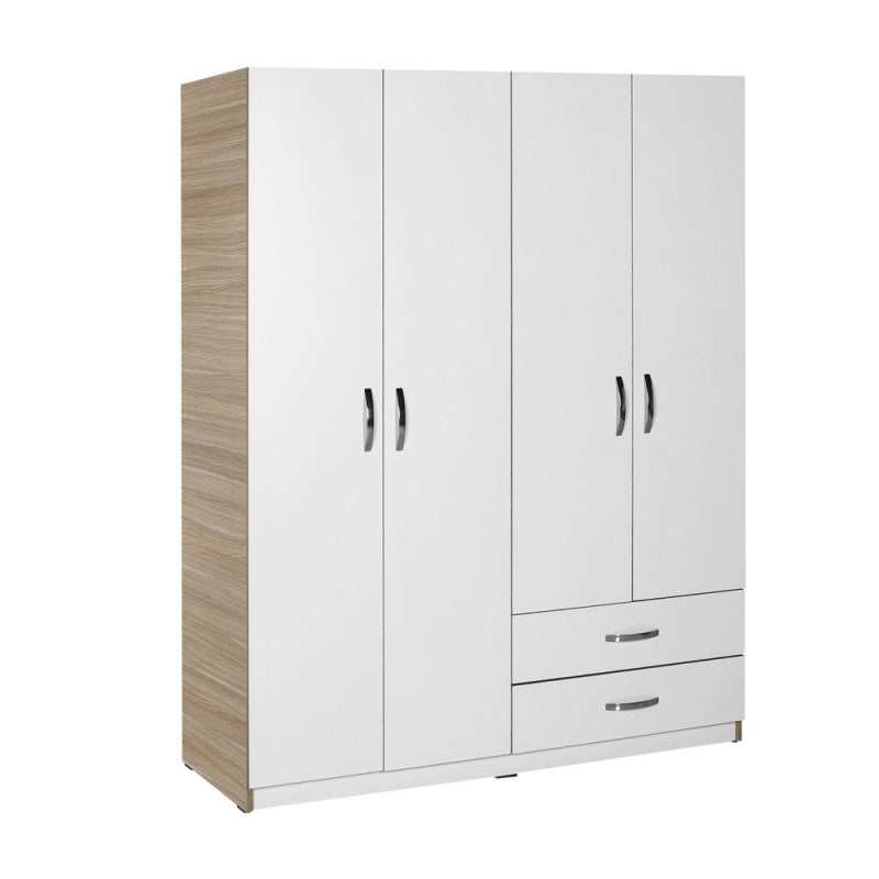 Armadio TPGR422023 bianco 4 ante e 2 cassetti 120x170x40