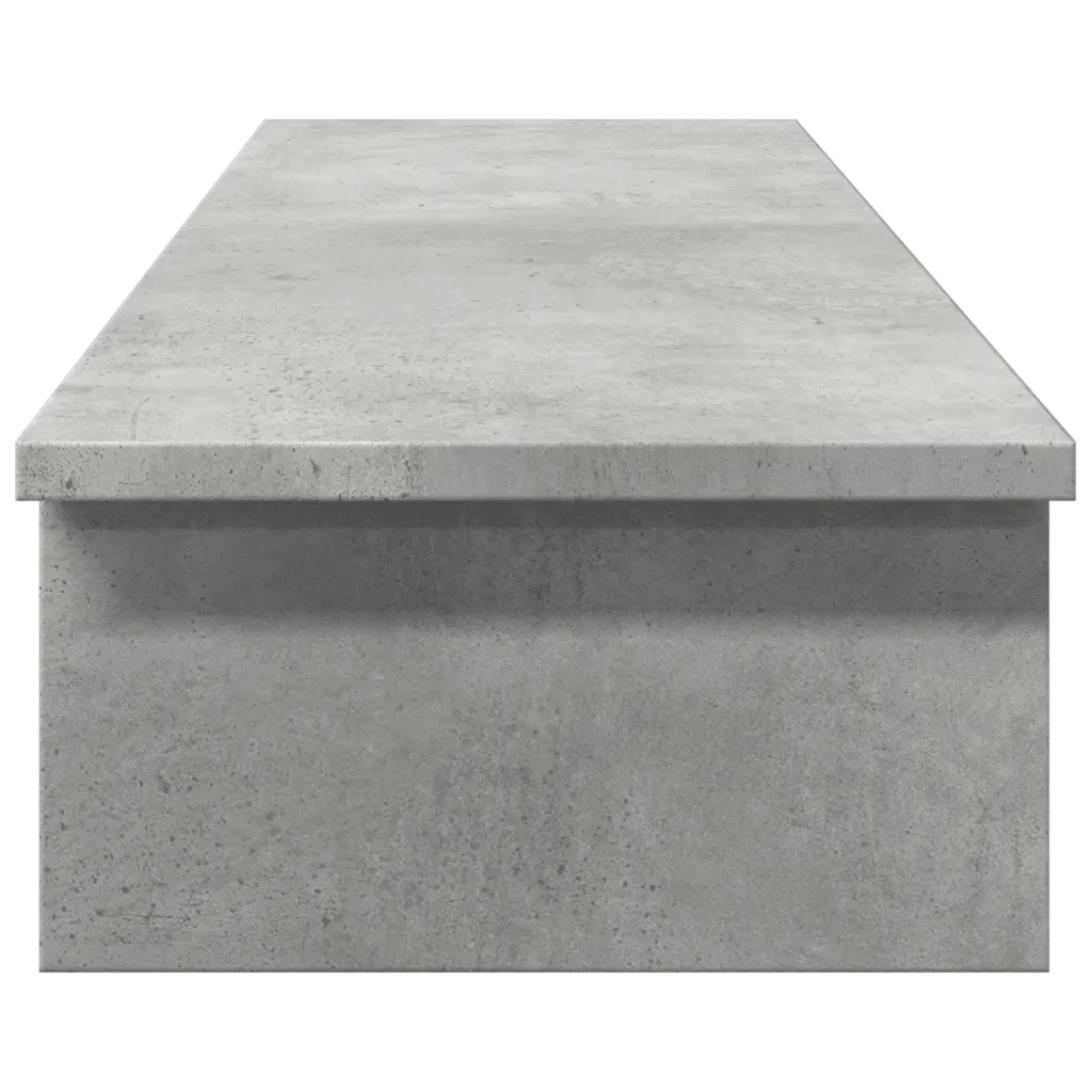 Supporto Monitor Grigio Cemento 100x27x15cm Legno Massello Pino 854709