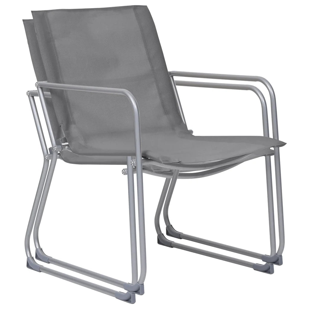 Set Divano da Giardino 4 pz | Set Salotto da Giardino in Tessuto e Acciaio Grigio
