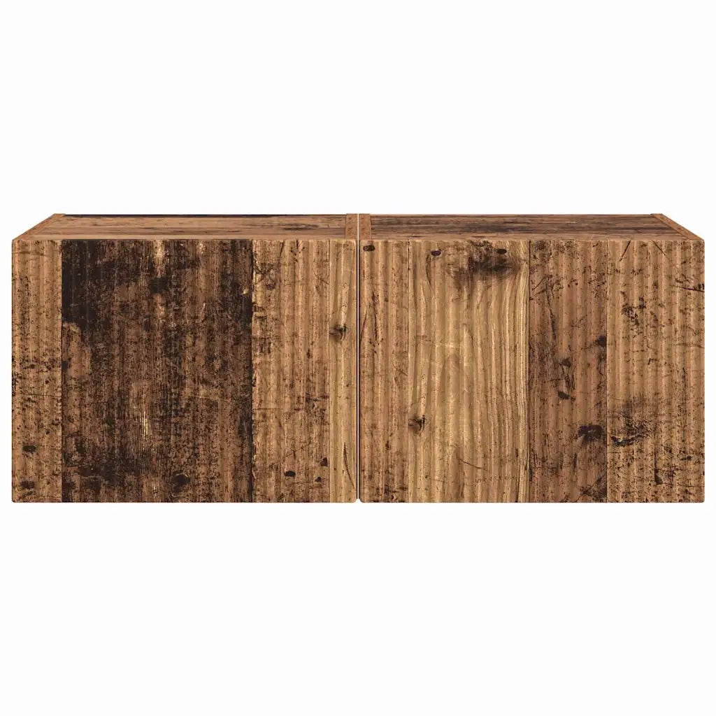 Mobile TV da parete 2 pz-Set di 2 Mobile TV a Muro-Credenza TV Legno vecchio 60 x 31 x 29.5 cm 520545