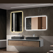 Specchio bagno LED 60x120 cm, vetro satinato, antiappannamento, 3 luci, dimmerabile, IP44