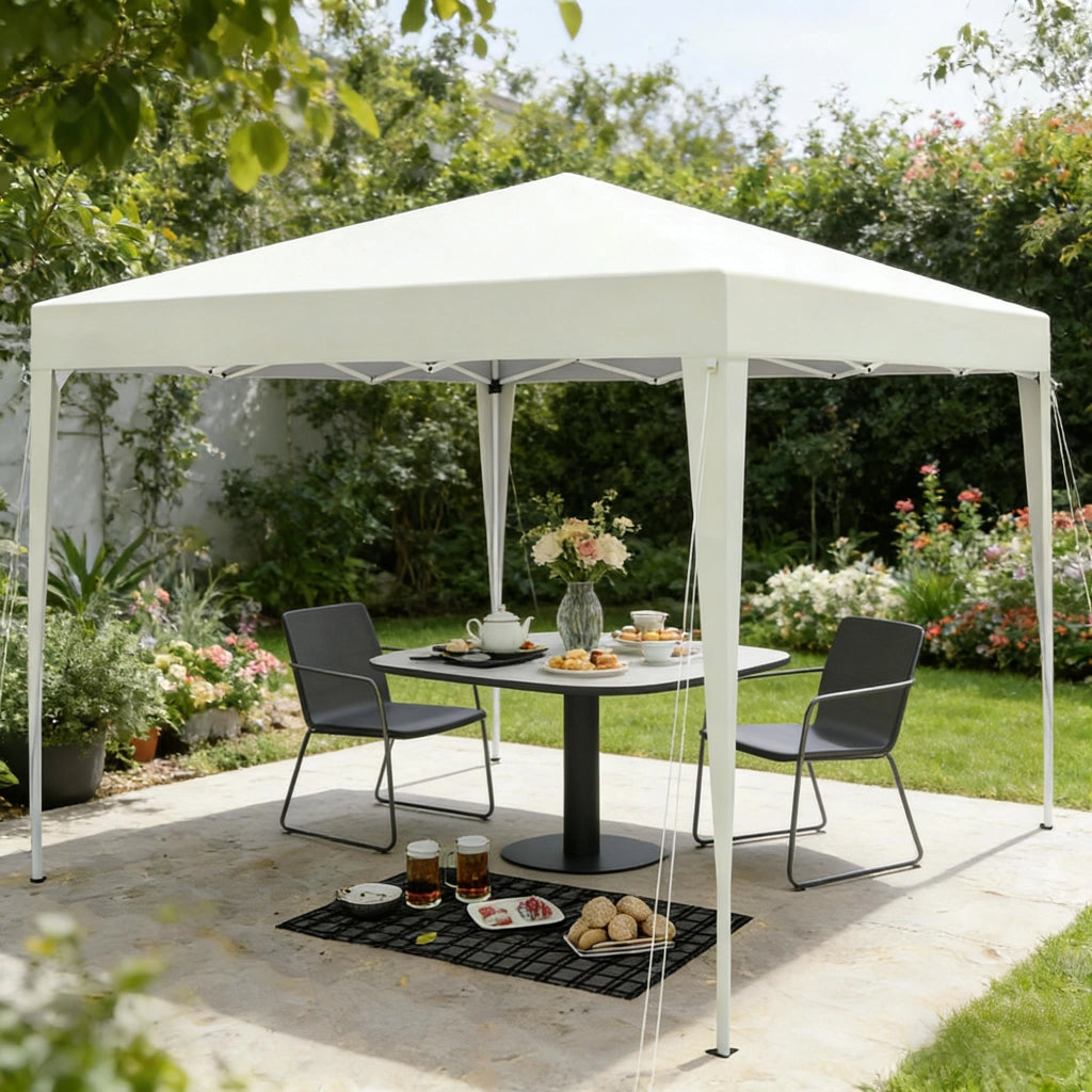 Gazebo pieghevole 3x3 m regolabile in altezza, con borsa per il trasporto, tessuto Oxford 210D, giallo chiaro
