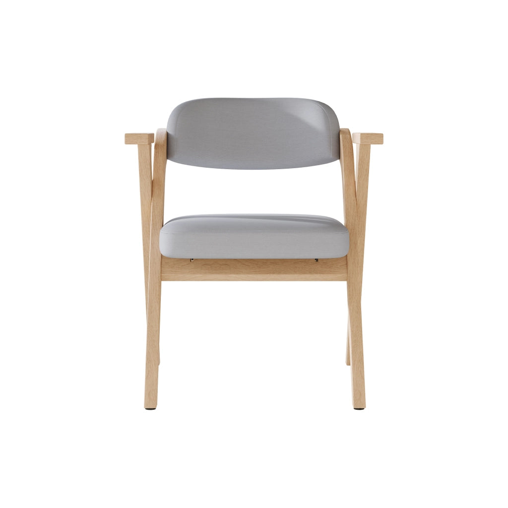 SEDIA PIEGHEVOLE Set da 6 pezzi in legno massello grigio con braccioli