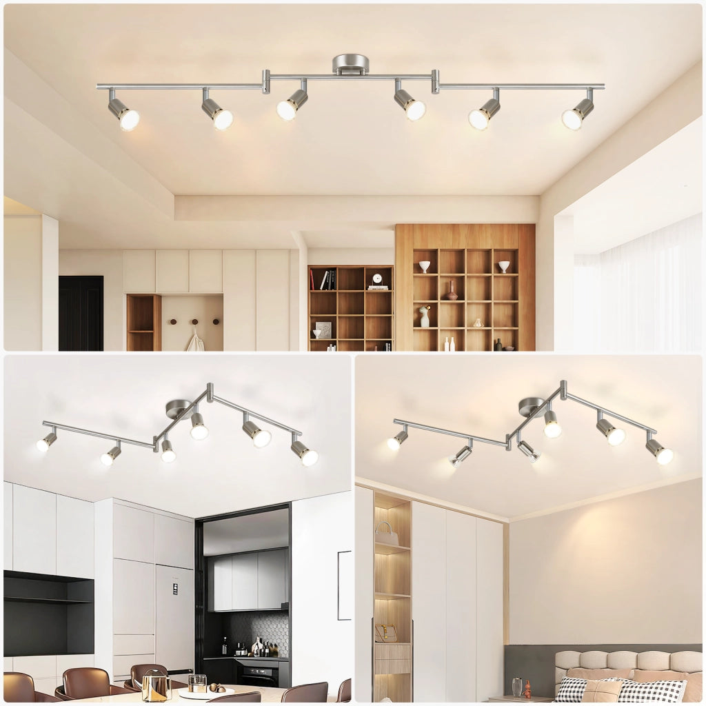 ZMH Faretto da soffitto a 6 luci - Plafoniera moderna GU10 faretto da soffitto soggiorno