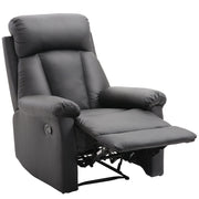 Poltrona Relax Classica in Similpelle Schienale Reclinabile e Poggiapiedi Nera