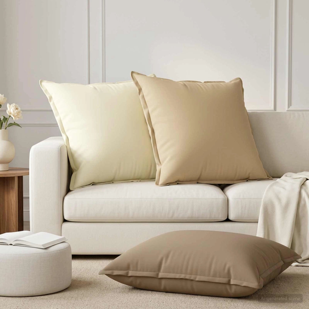 Federa 2 pz HOUTEN Crema 65 x 65 cm Poliestere 921107