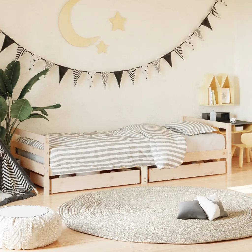 Giroletto per Bambini | Letto Infantile | Lettino con Cassetti 90x190cm Legno Massello Pino