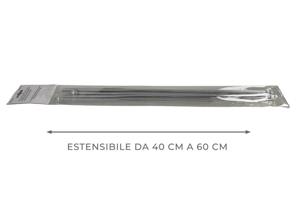 Bacchette Tende A Pressione Bastone Tenda Estensibile Astina Con Molla - 40-60 - Argento