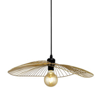 Sospensione Industrial-Nordico Onda Acciaio Nero Oro 1 Luce E27